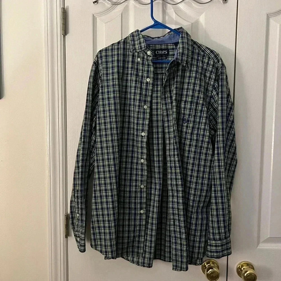 Chaps Other - Chaps Men’s Large Button Up Shirt Blue Green
